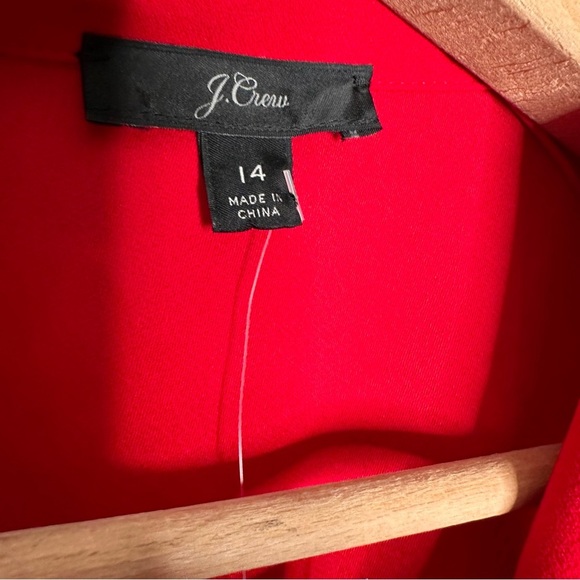 J. Crew | Festive Red Drapey Faux WrapTop In 365 Crepe Size 14 NWT - Picture 7 of 10